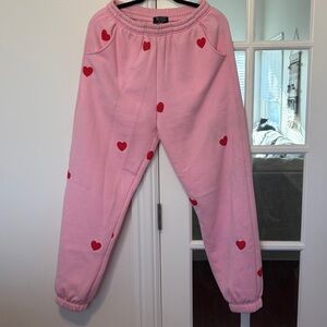 BTL Pink All Over Heart Joggers